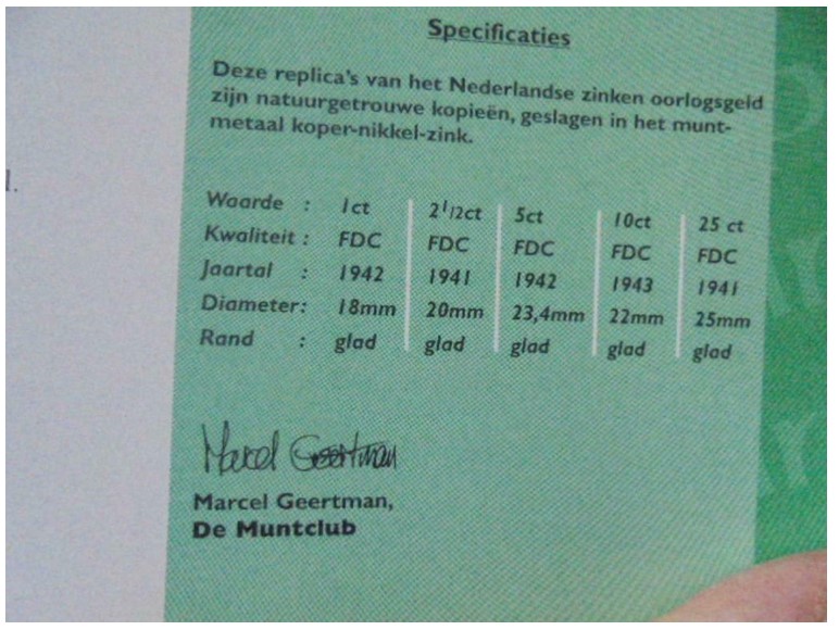 1941,-2-1/2-Cent--Netherlands,-Different-Materials?-Id;-Replica-Netherlands-WWII-Zinc-Coins